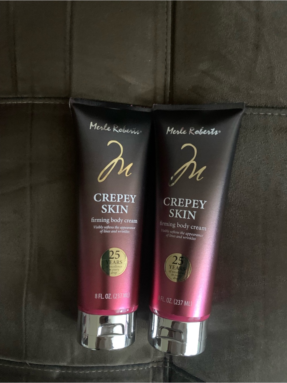 Crepey Skin Firming Body Cream - Deep Burgundy . 2 tubes